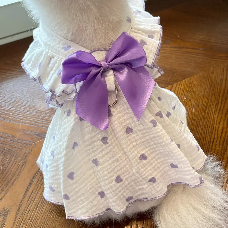 Summer Dog Cooling Dress with Cute Heart Print - Smarsty