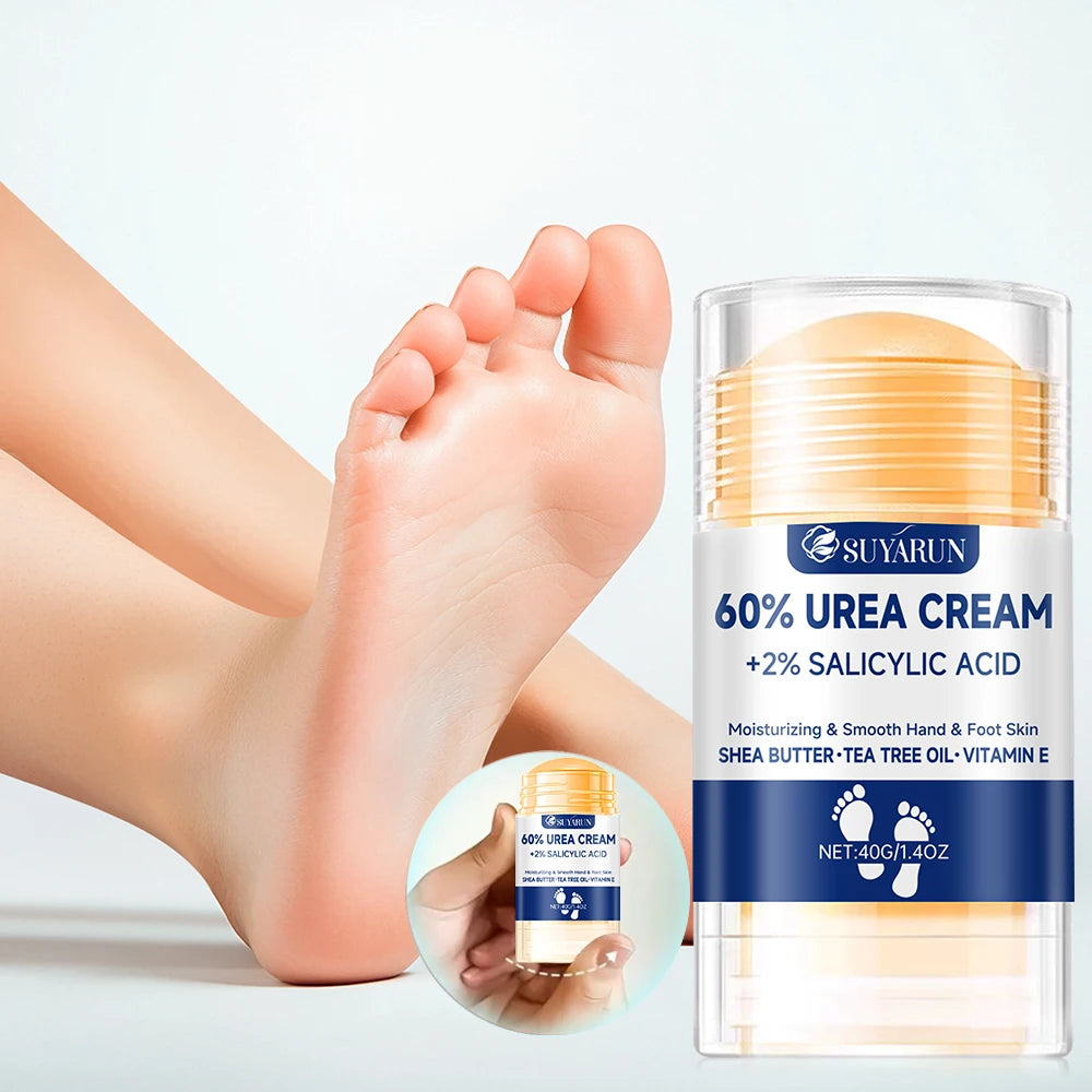 SUYARUN 60% Urea Foot Cream Stick - Moisturizing & Exfoliating, Cracked Heel Repair, Deep Hydration for Dry Feet, Long protect. - Smarsty