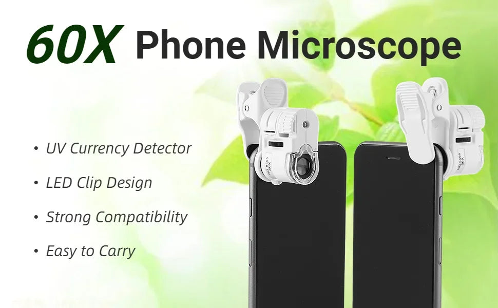 60X Zoom Magnifying Glass with LED Light - Smarsty