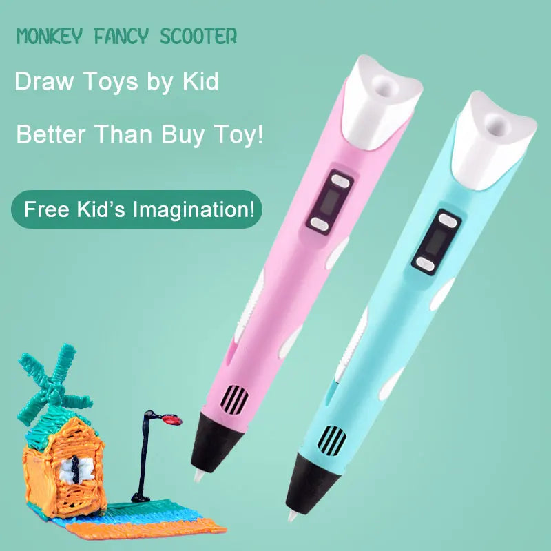 3D Pen 3d Printing Pen Children DIY Drawing Pens PLA Filament Birthday Christmas Boys Girls Gift For Kids With Travel Case - Smarsty
