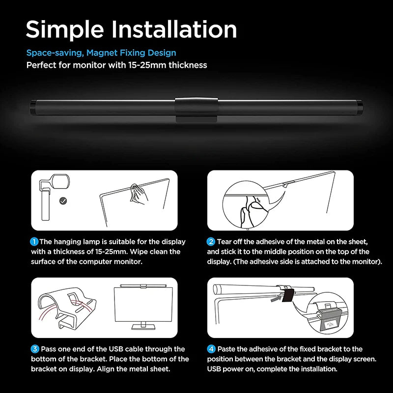 RGB Desktop Atmosphere Light Strip for Eye Protection - Smarsty