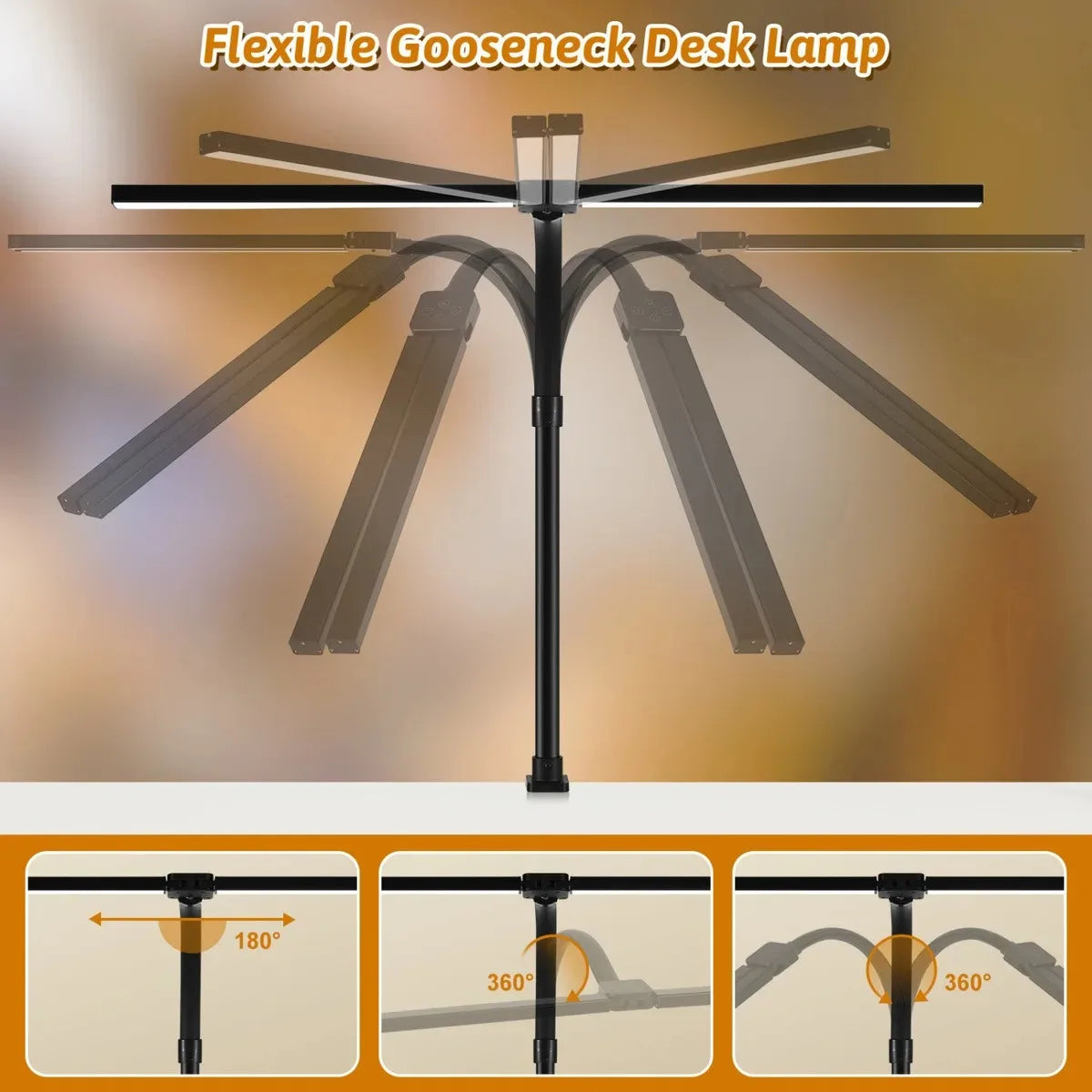 Dimmable LED Clip Desk Lamp for Reading - Smarsty