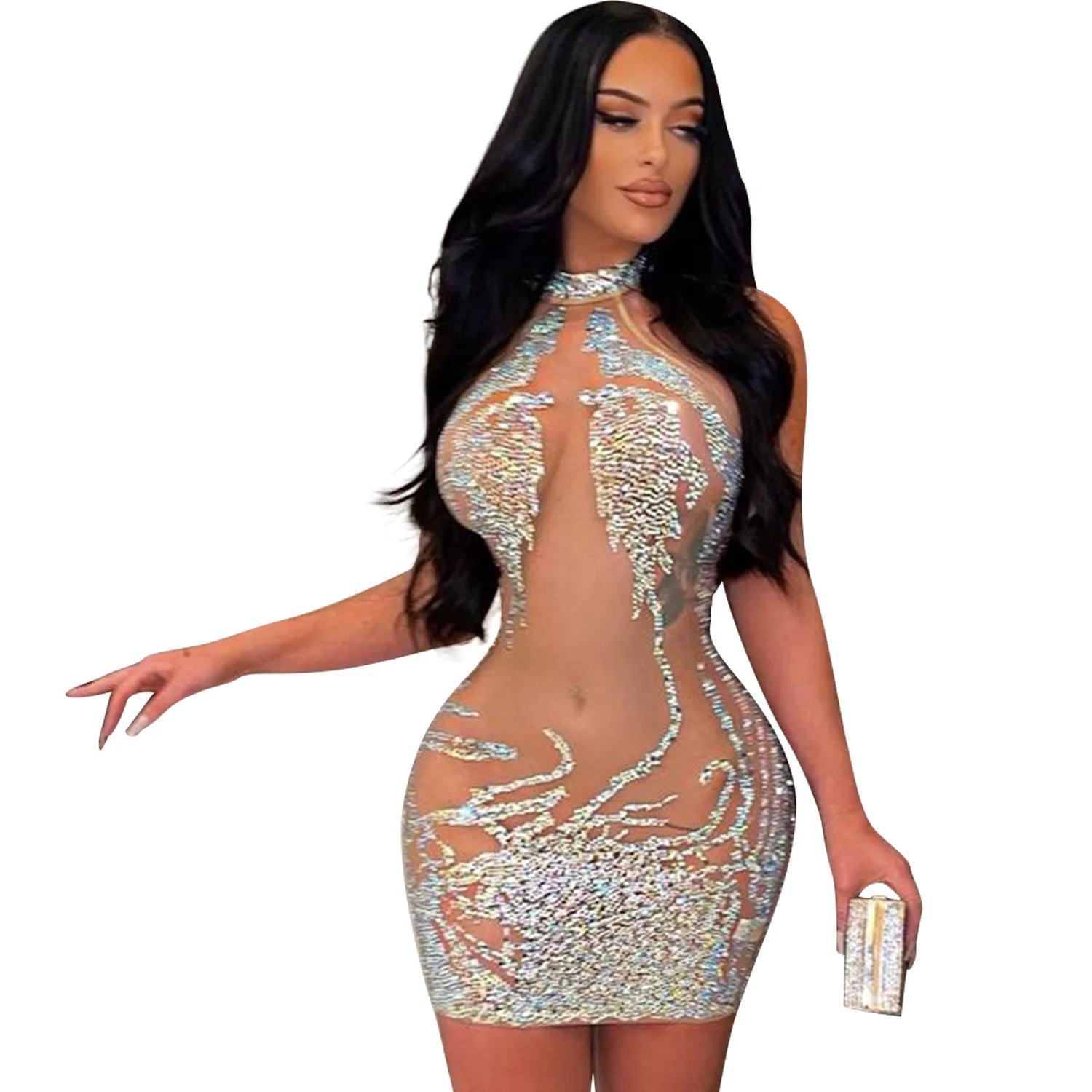 Sexy Summer Women Clothing Mesh Lace Embroidery Nightclub Ladies Dress One-piece Short Skirt Urban Style Elegant Commuting Style