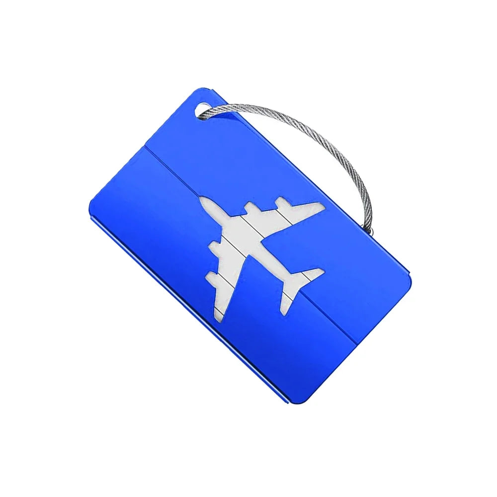 Aluminum Alloy Travel Luggage Tag Hanging Tag Suitcase Tag Plane With Name ID Cards Anti-lost Solid Color Travel Accessories - Smarsty