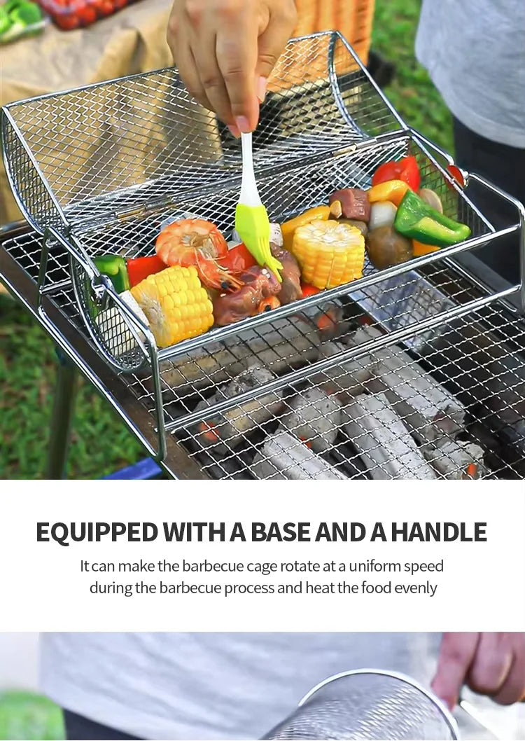 Stainless Steel BBQ Grill Mesh Basket for Perfect Roasting - Smarsty