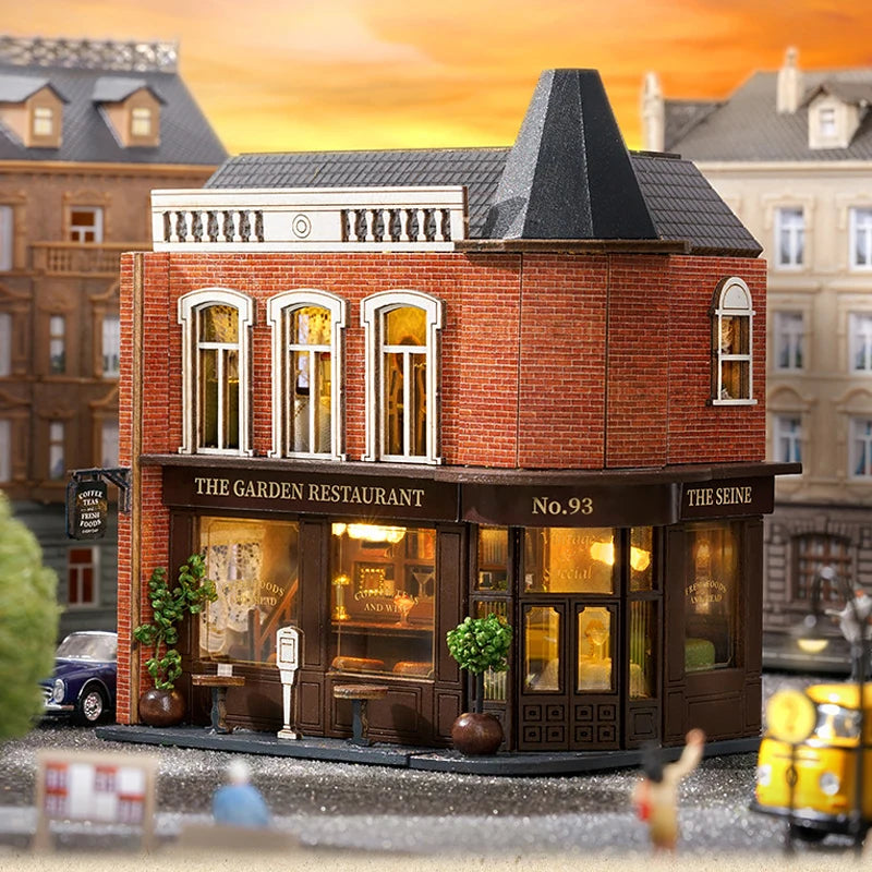 DIY Mini Wooden Doll House Assembly Building Model Pink Princess Villa Architecture Kit 3D Puzzle Dollhouse With Furniture Gifts by Smarsty