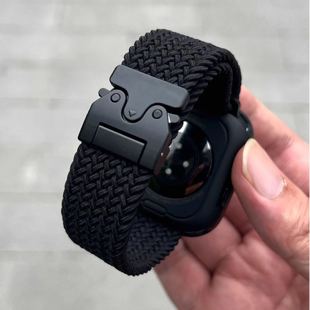 Parachute Straps for Apple watch 10 Band 46mm 42mm 45mm Ultra 49mm 44mm 41mm Braided bracelet correa iWatch Series 9 8 SE 5 6 7 - Smarsty