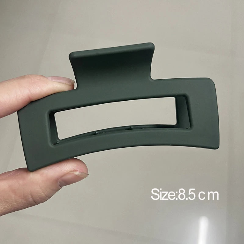 Korean Coffee Beige Acrylic Geometric Hair Claw Clip Large - Smarsty