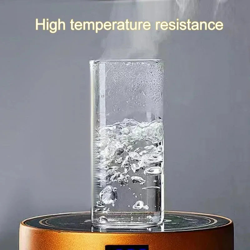 Square Heat Resistant Glass Coffee Cup With Lid - Smarsty