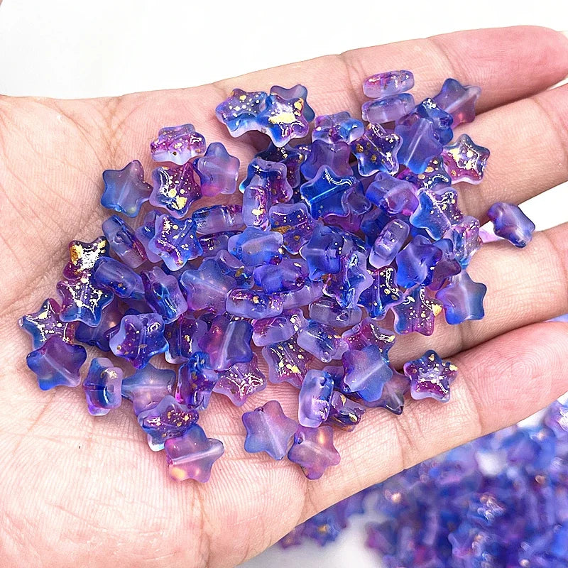 8mm Star Matte Glass Beads for Jewelry Making - Smarsty