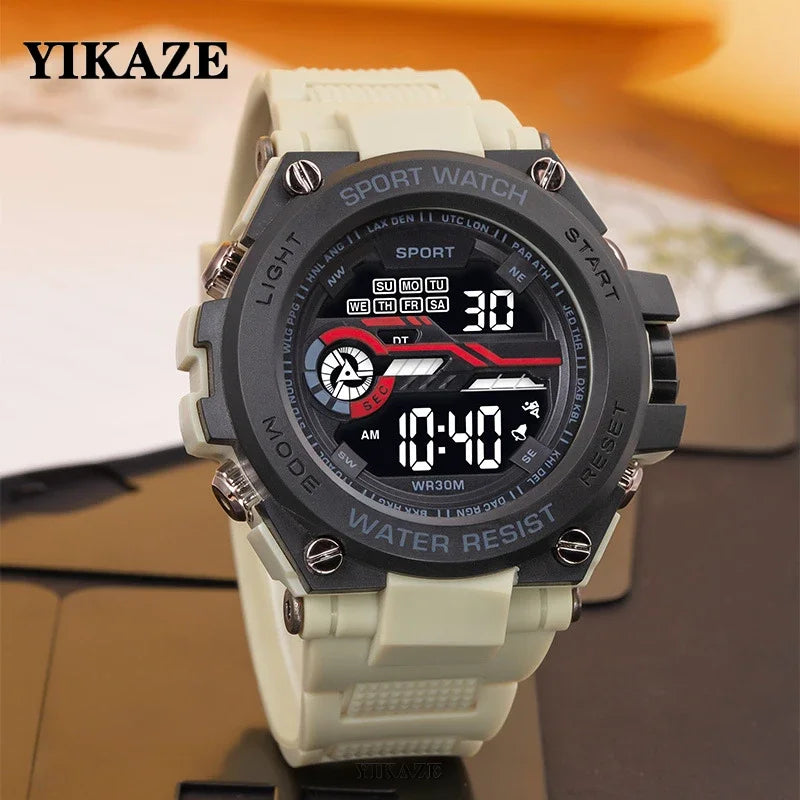 YIKAZE Men's Waterproof Sports Watch with LED Display - Smarsty