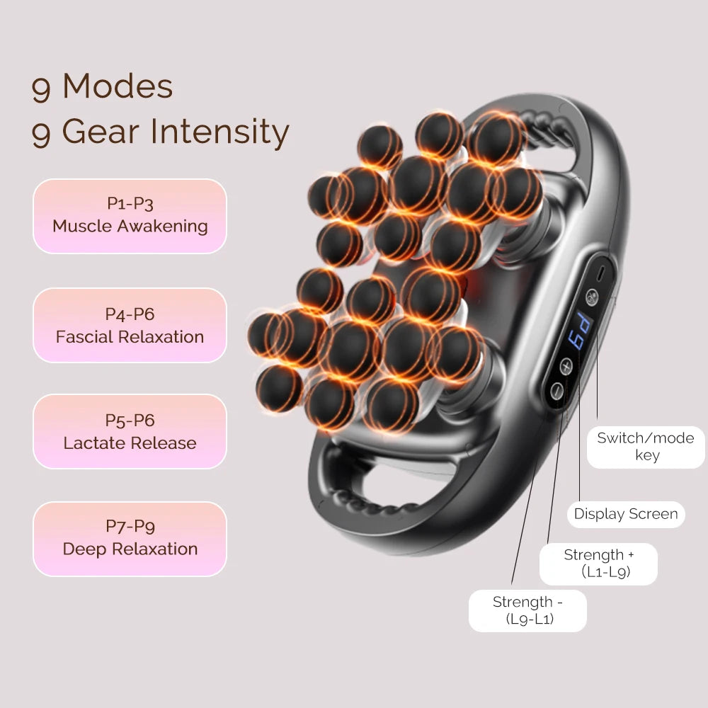 16-Head Fascia Gun High-Frequency Vibration Body Massage Gun Back and Waist Massager Neck Shoulder Massager Muscle masajeador - Smarsty