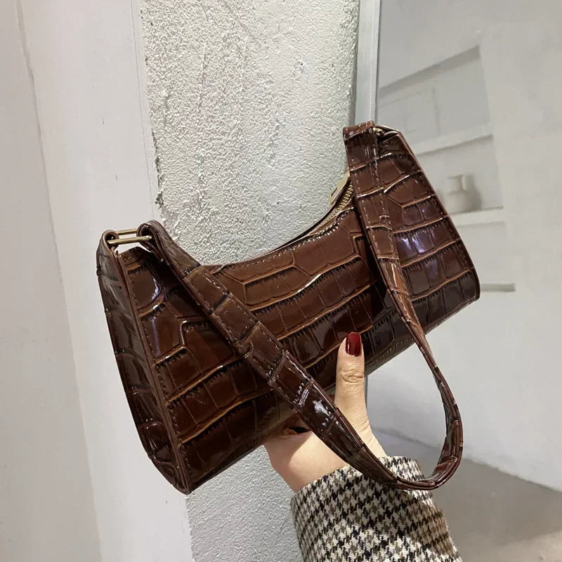 Retro Alligator Print PU Leather Small Women Handbag - Smarsty