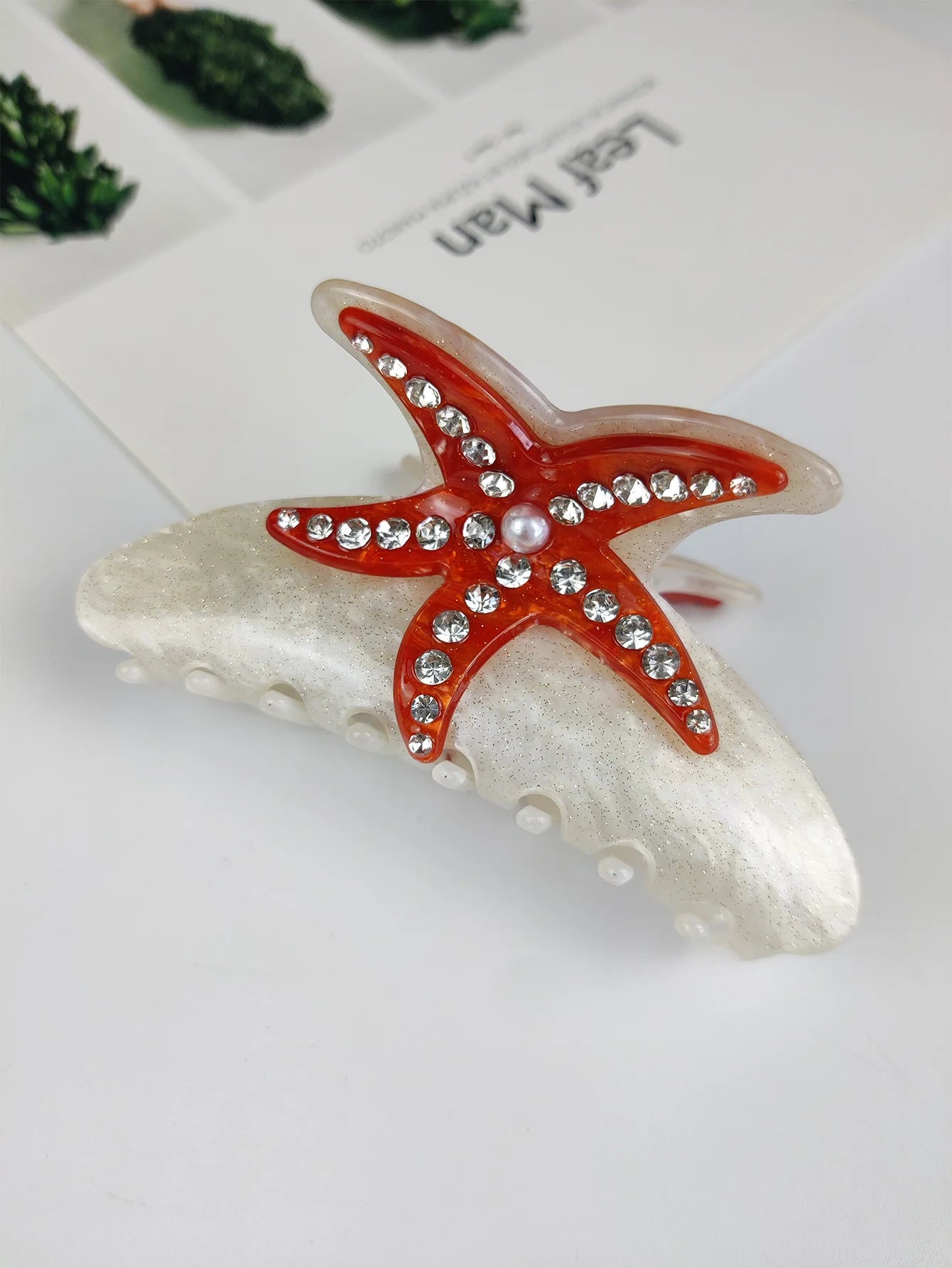 Handmade Large Sea Hair Claw Clips Acetate Beach Starfish - Smarsty