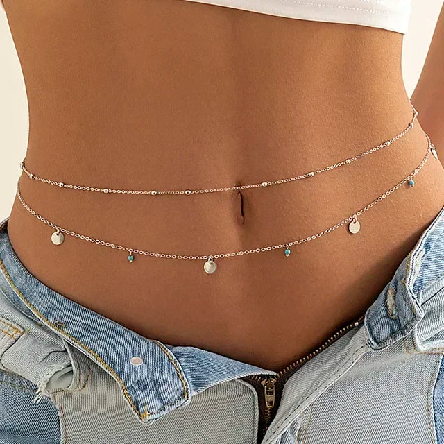 Double Layer Butterfly Chain Belly Jewelry for Women - Smarsty