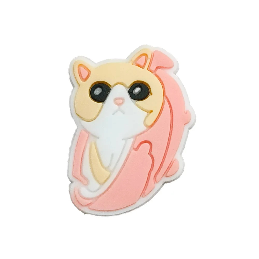 1pc Cute Cartoon Cats PVC Shoe Charms for Clogs Accessories Shoe Decorations Sandals Pins DIY Kids Women Beach Bags Accessories
