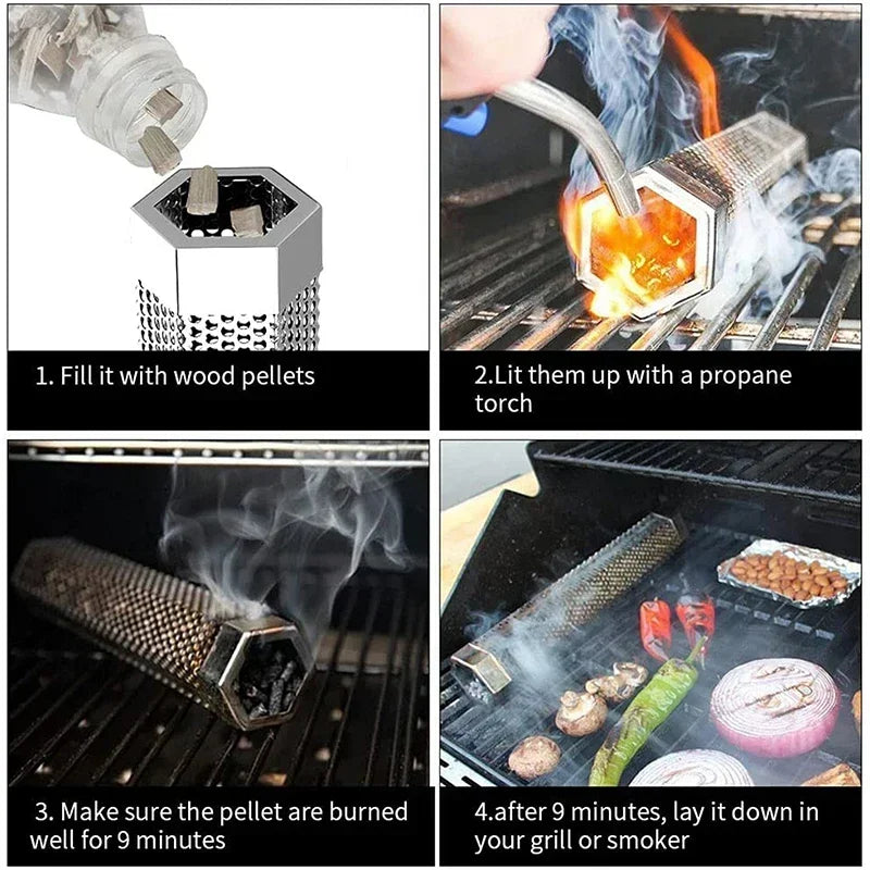 Stainless Steel Smoker Grill Tube for Easy Smoking - Smarsty