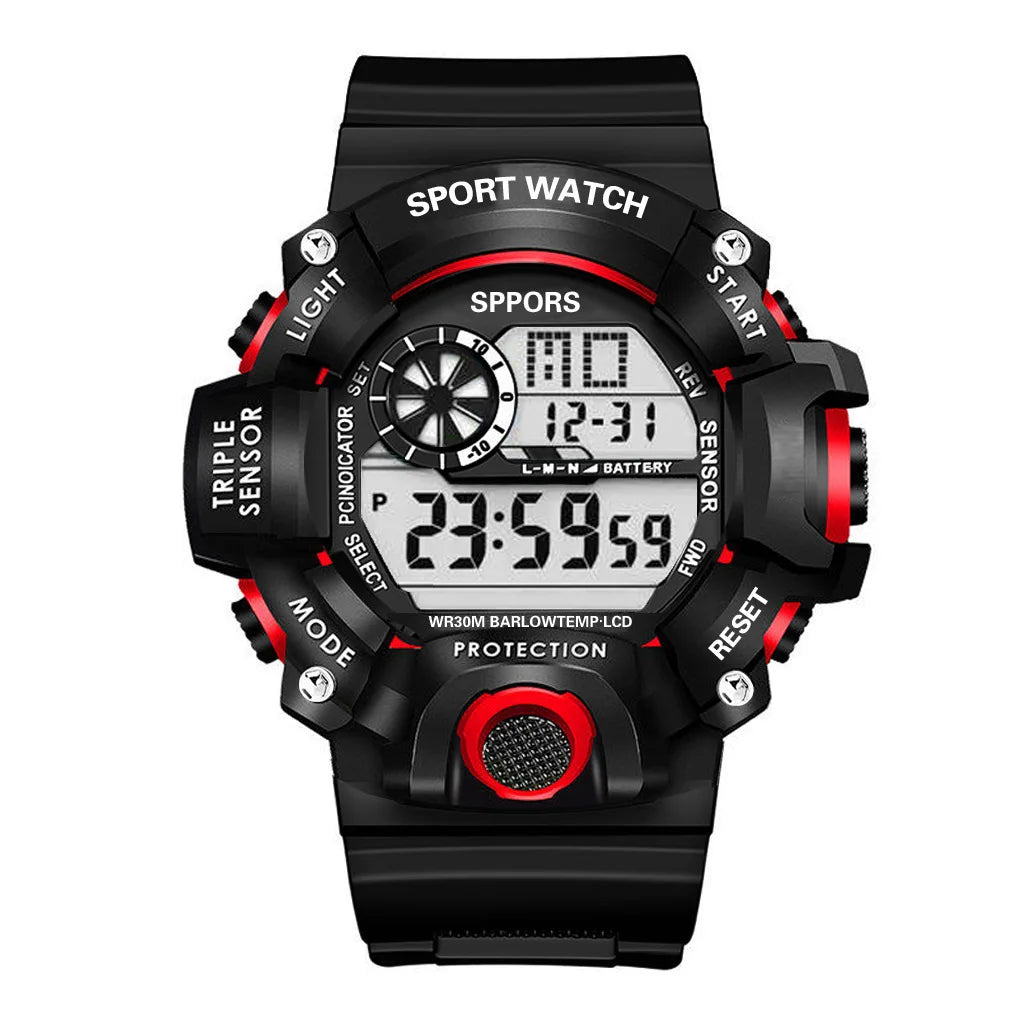 Men's Waterproof Sports Watch with Luminous Display and Alarm - Smarsty