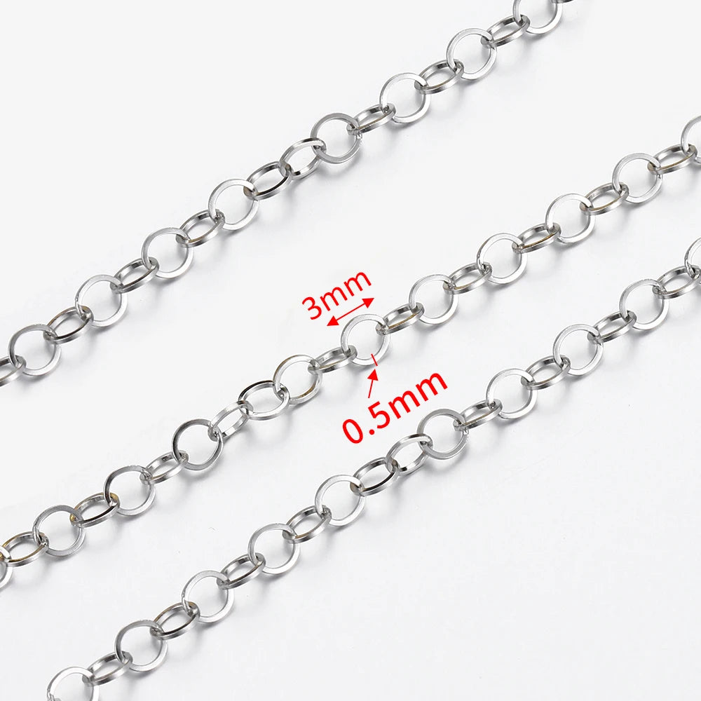 No Fade 2 Meter Stainless Steel Chain For Jewelry Making - Smarsty