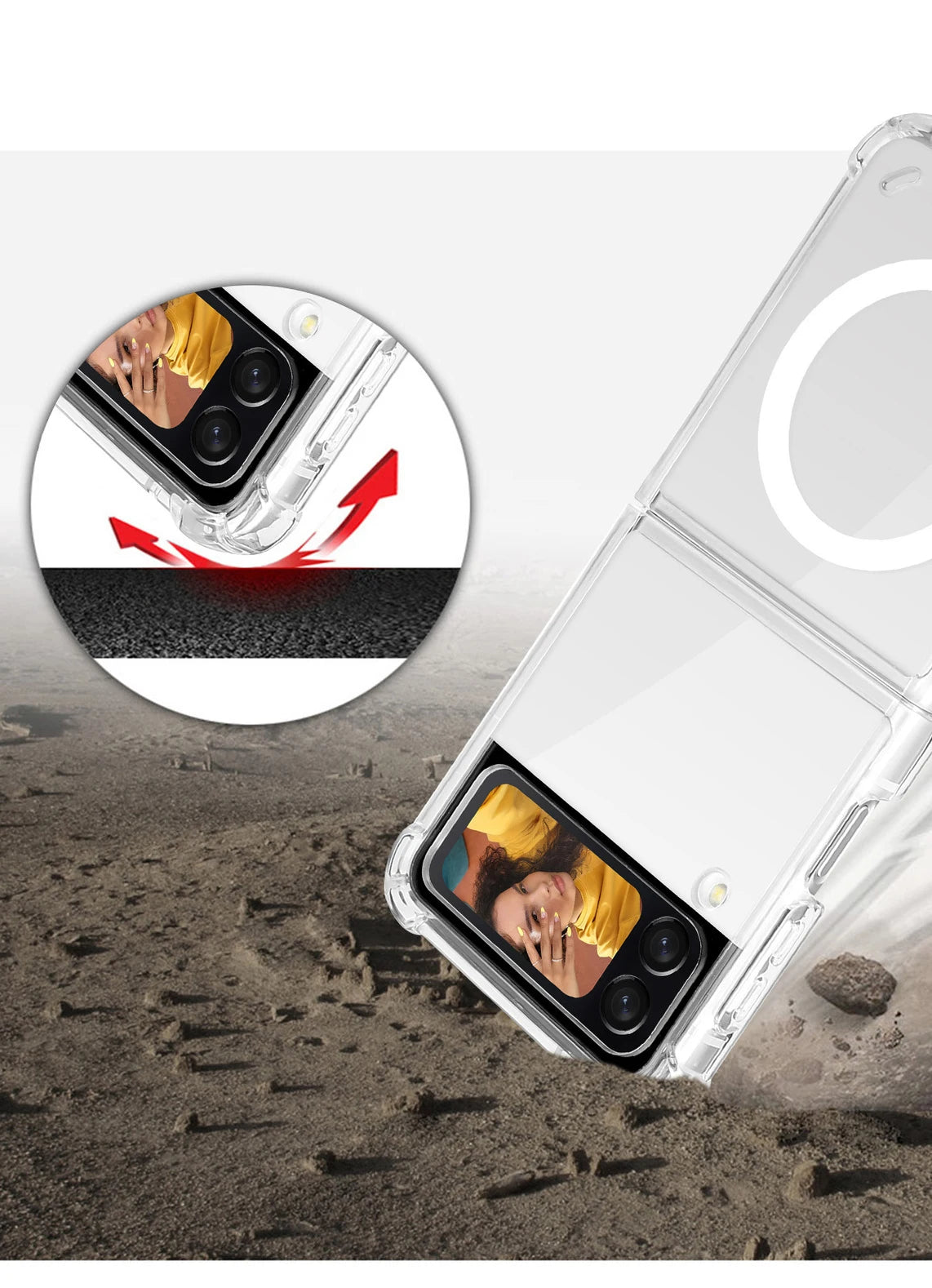 Transparent MagSafe Case With Air Cushion Shockproof Z Flip - Smarsty