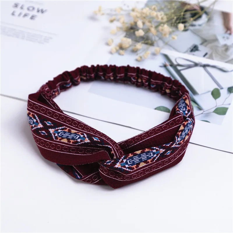 Bohemian Print Headbands For Women Vintage Turban Comfort - Smarsty