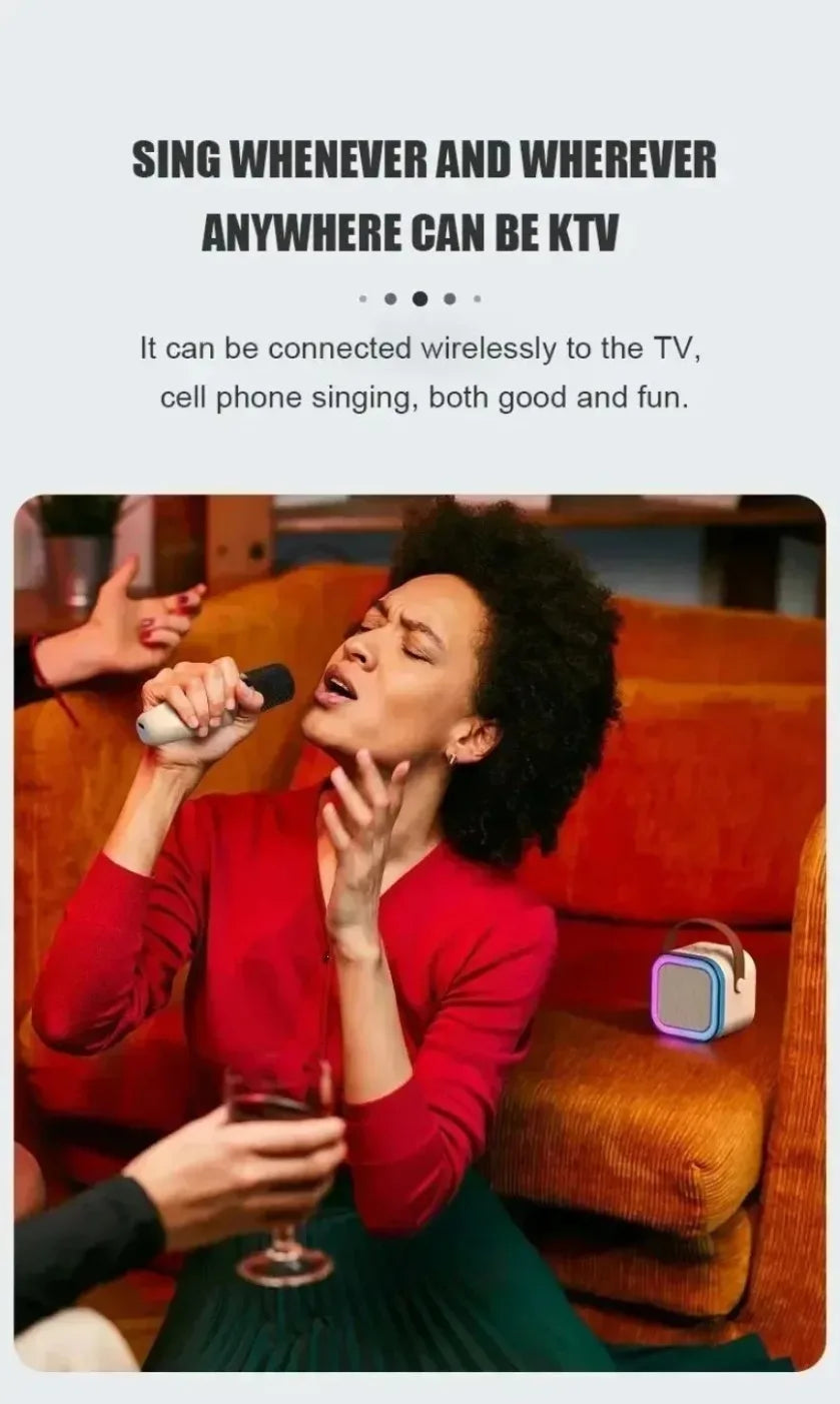 XIKCU Portable Karaoke Machine With Dual Microphones - Smarsty