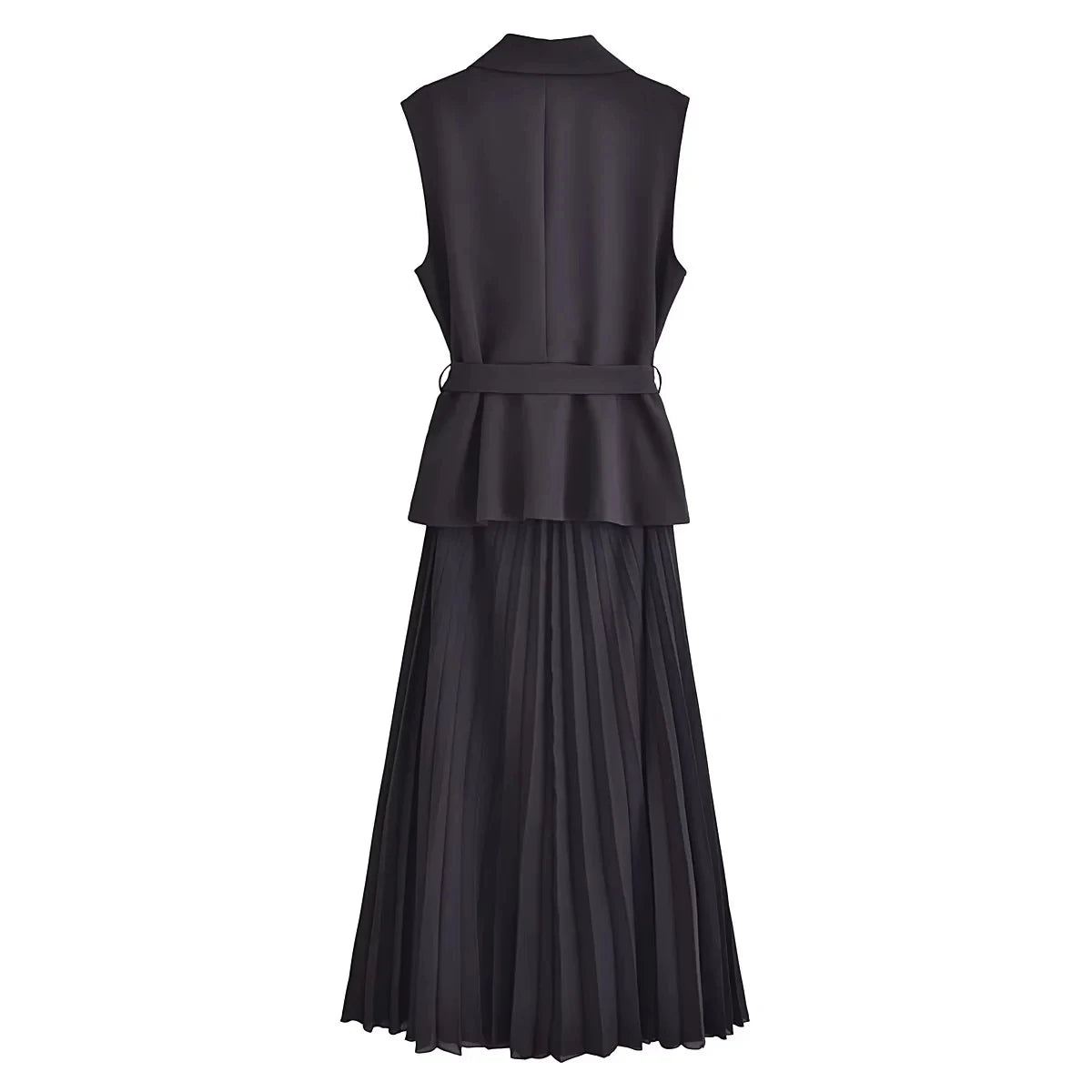 Corset Dress Women Pleated Vests Long Dresses for Women 2024 Sleeveless Office Party Dress Ruched Midi Evening Dresses - Smarsty