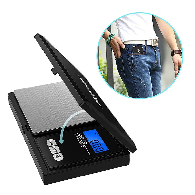 0.01g Jewelry Mini Stainless Steel Electronic Scale Digital Pocket Scale Gold Gram Balance Weight Scale Portable Pocket Scale