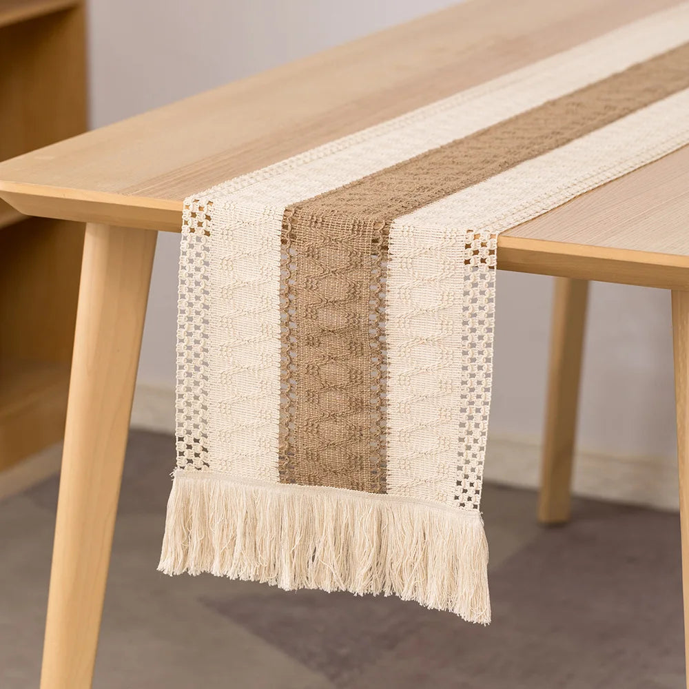 Cotton Linen Table Runner for Elegant Wedding Decor - Smarsty