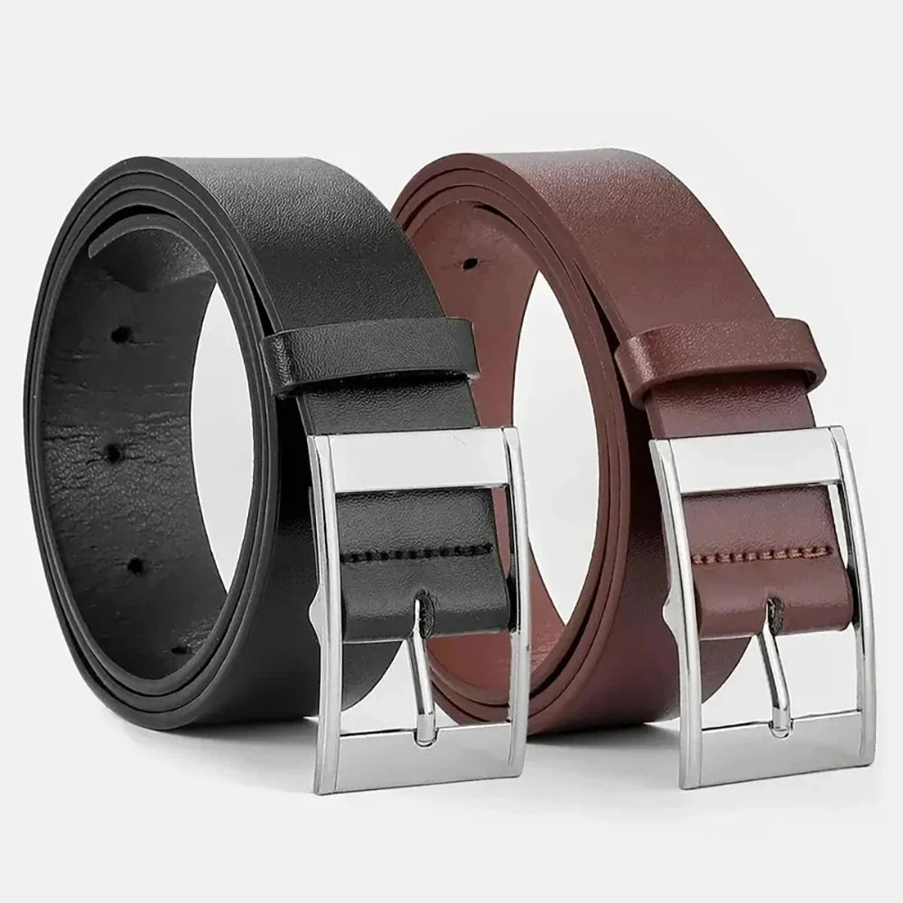 Luxury PU Leather Belt for Men with Metal Buckle - Smarsty