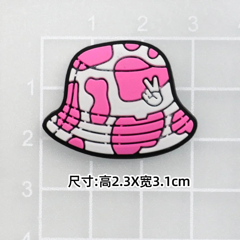 MINISO 20P Cute Cartoon PVC Pink Fashion Barbie Shoe Flowers DIY Hole Shoes Sandals Charm Shoes Accessories Party Festival Gifts