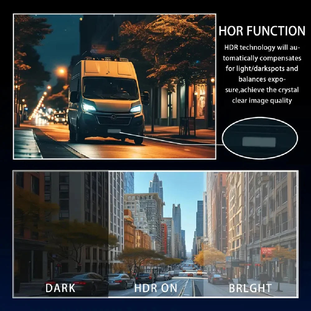 3.16inch IPS 1080P Dash Cam Car Dvr Dual Lens Front Inside Wide Angle IR Night Vision Video Recorder