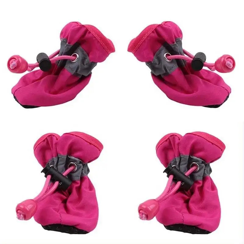 New 4pcs Waterproof Pet Dog Shoes Anti-slip Rain Snow Boot Thick Warm For Small Cats Dogs Puppy Socks Booties - Smarsty