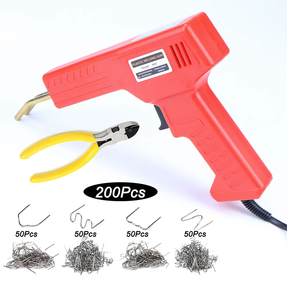 Plastic Welder, 2in-1 Plastic Welding Repair Kit Hot Staples, Hot Staples Weld Gun Repair Kit for Car Bumper And Most Plastics