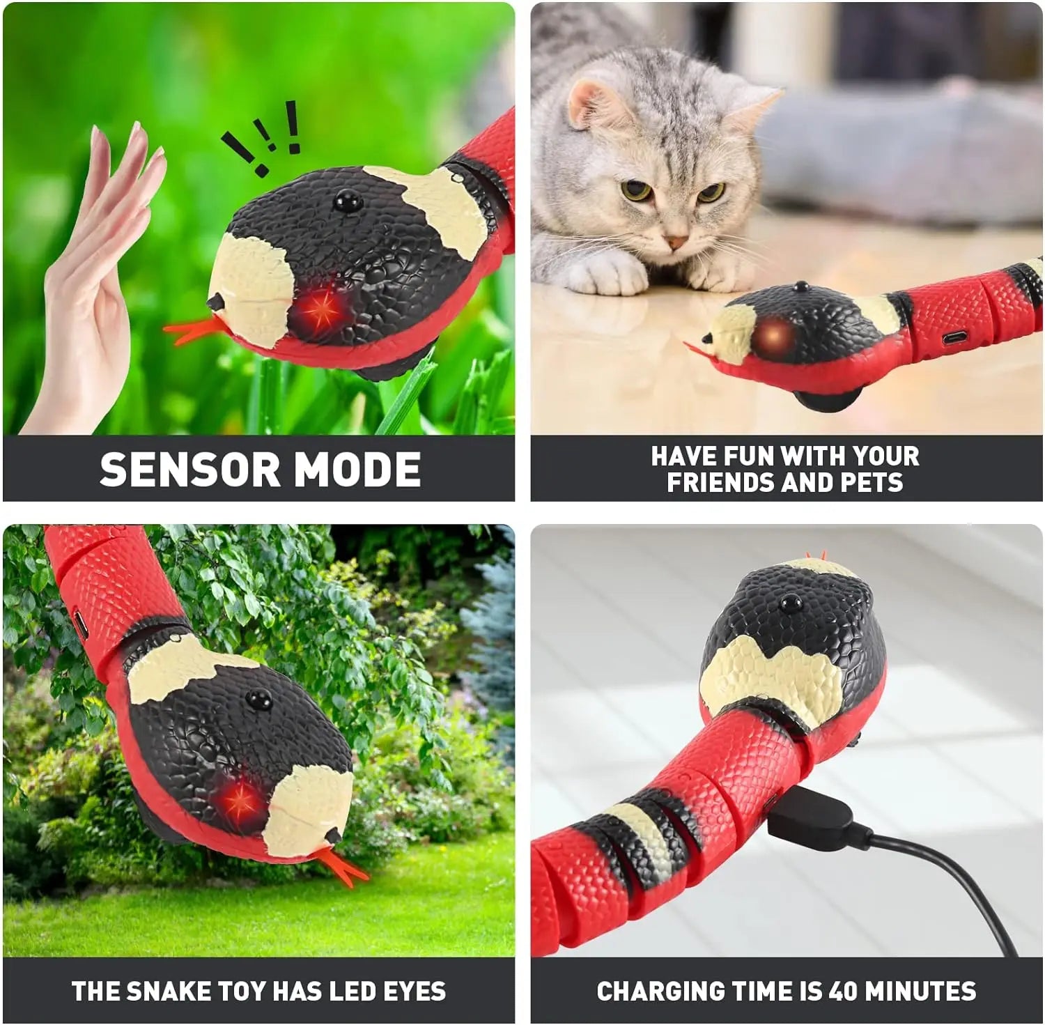 Smart Sensing Interactive Cat Toy with USB Rechargeable Feature - Smarsty