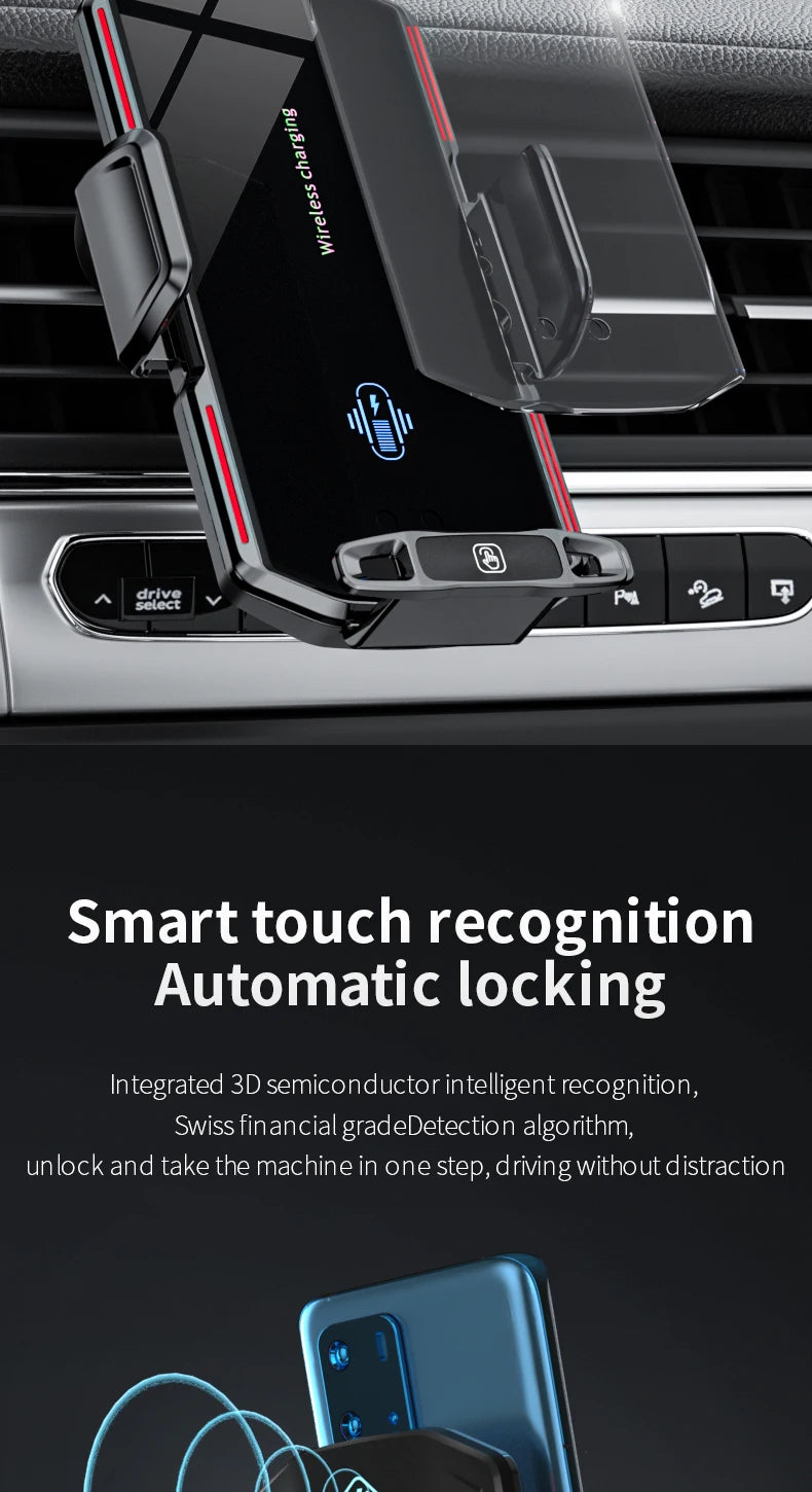 Magnetic Car Phone Holder Wireless 66W Fast Charger - Smarsty