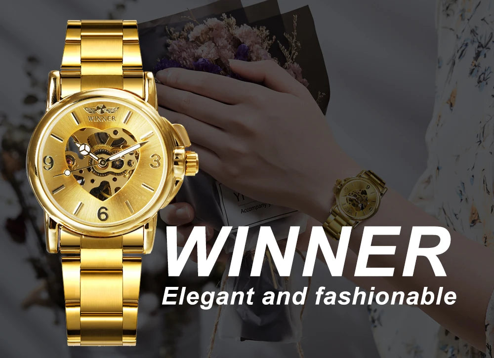 Elegant Luxury Automatic Skeleton Watch for Women - Smarsty