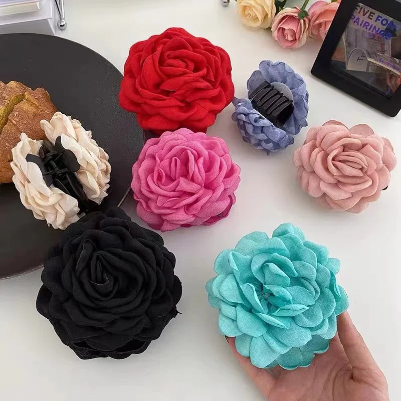 Elegant Rose Hair Clip For Women Secure Back Hair Style - Smarsty