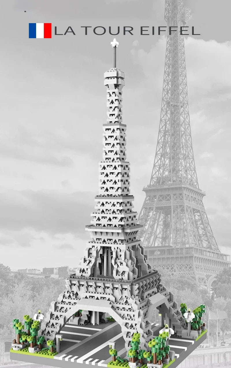 Eiffel Paris Tower Building Block Series Boys and Girls Children's Micro Particle Building Block Assembly Puzzle Toys by Smarsty