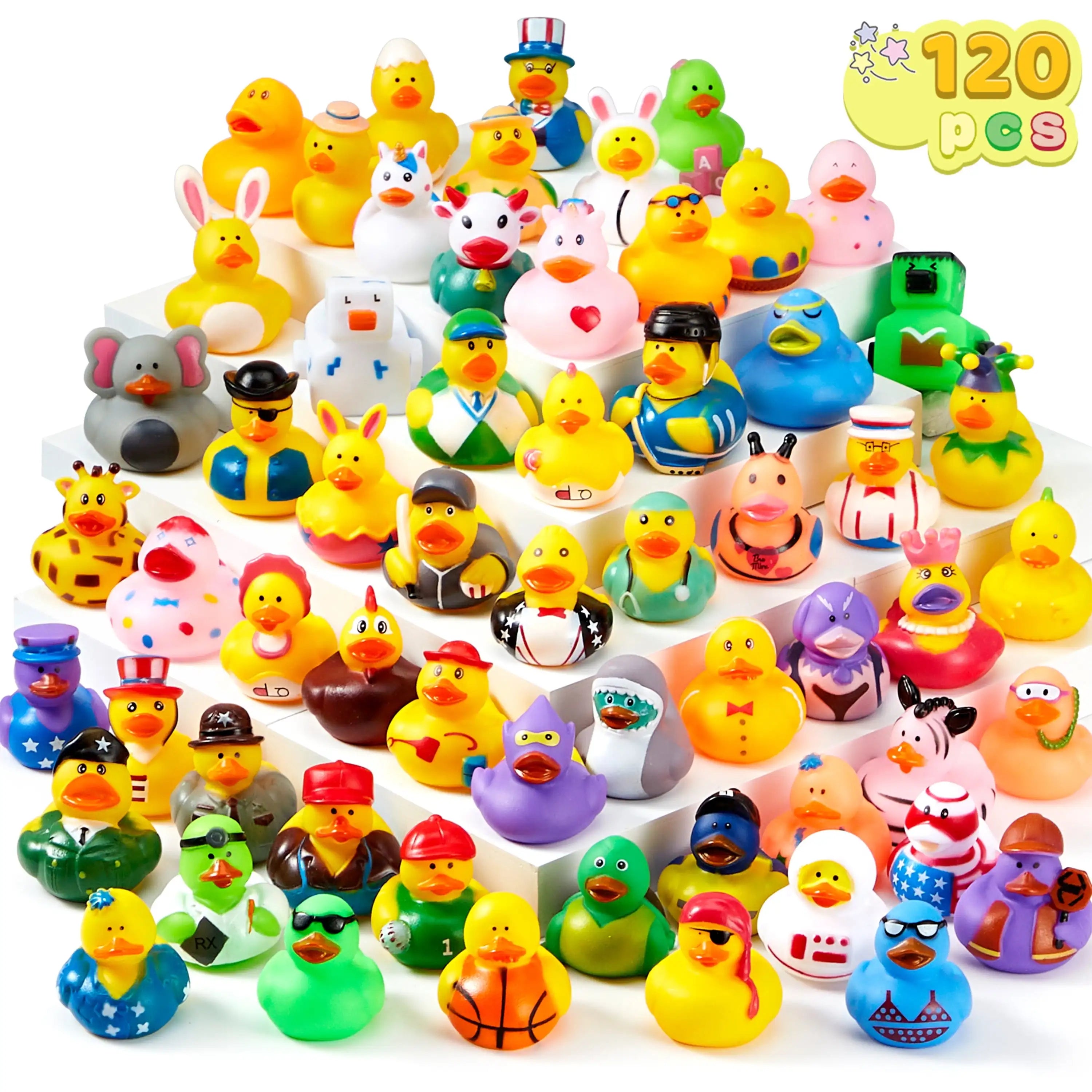 Joyfy Rubber Ducks Random Assortment Mini Rubber Duckie Toys for Kids Bath Shower Toys Birthday Gifts Summer Beach Pool Activity - Smarsty