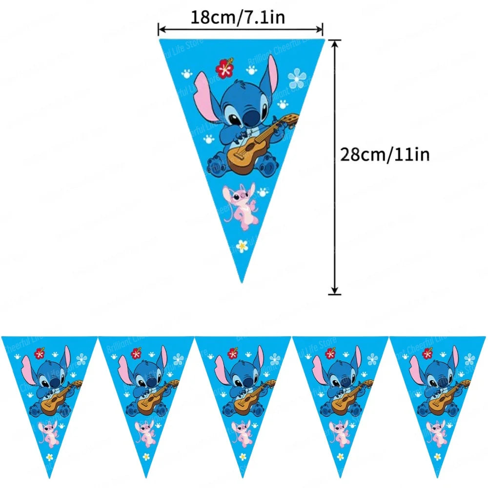 Disney Stitch Birthday Bunting Flags for Kids Parties - Smarsty