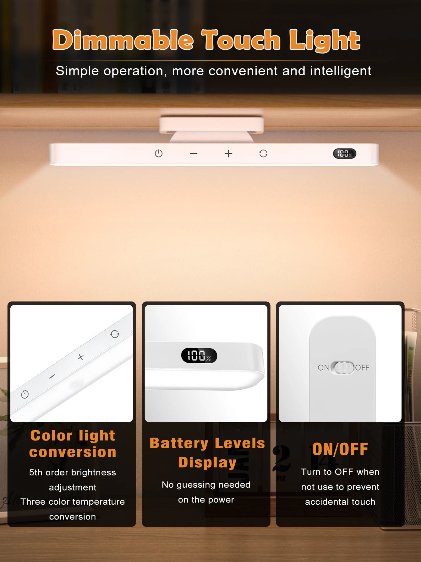 Rechargeable Touch Table Lamp with Magnetic Design - Smarsty