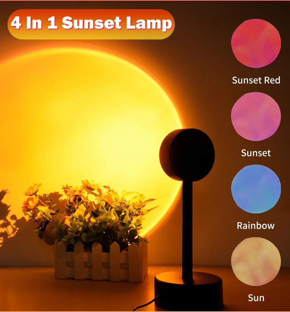 USB Sunset Light Projector for Stunning Bedroom Decor - Smarsty