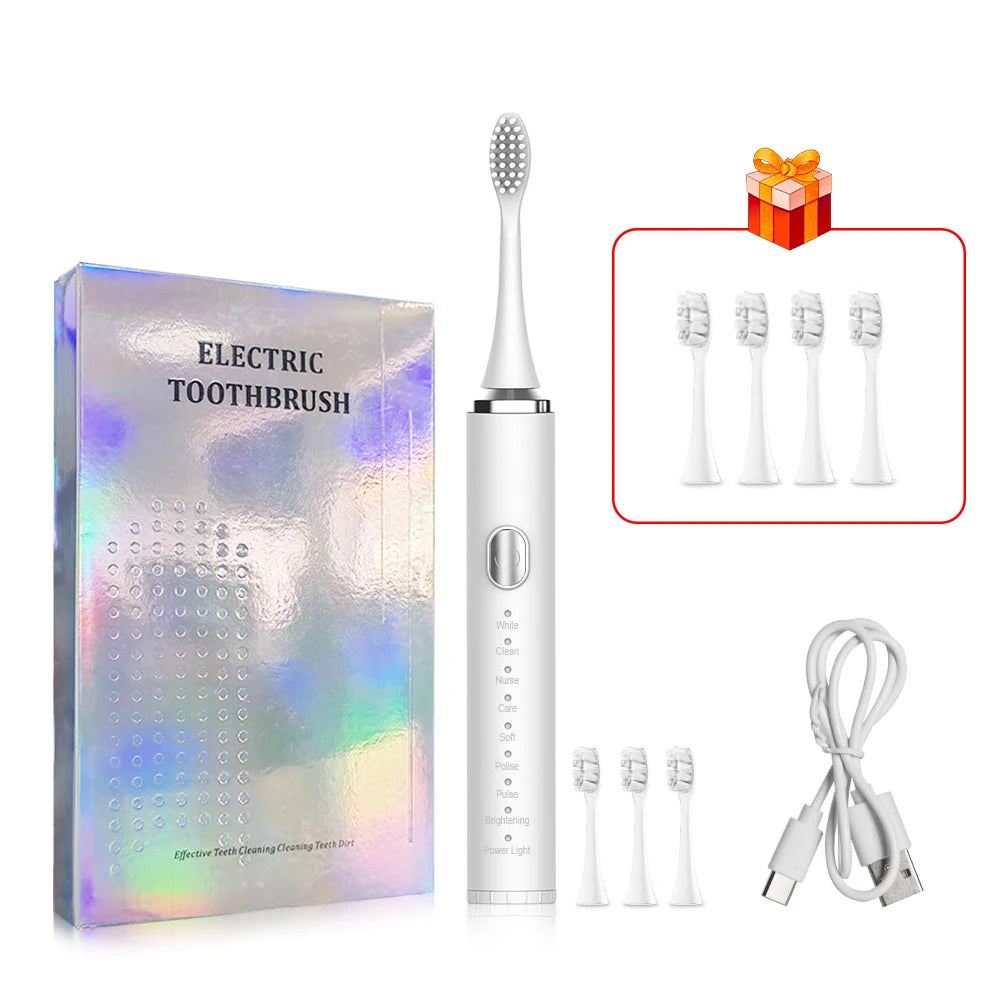 Electric Toothbrush With Sonic Vibration For Deep Cleaning - Smarsty