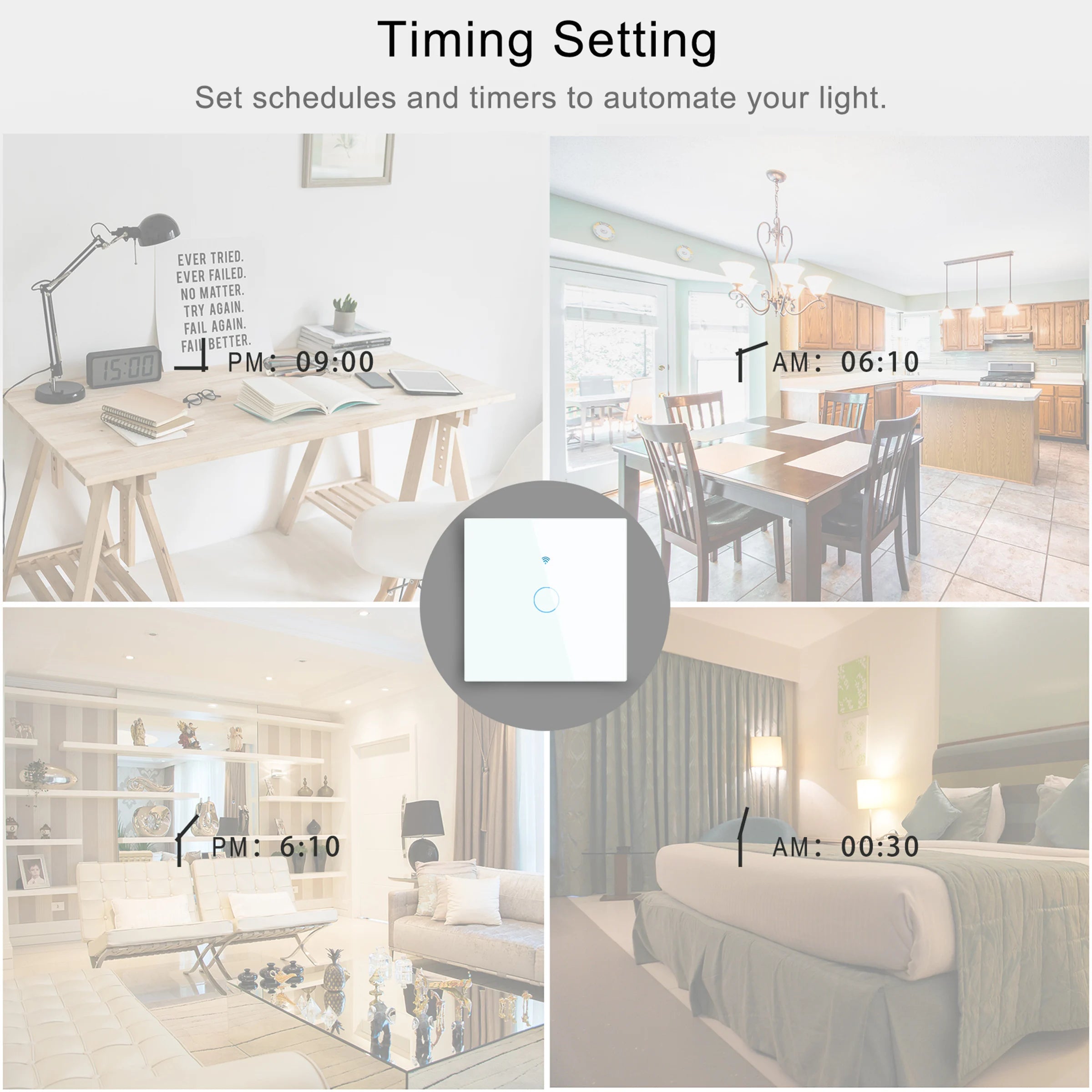 Smart WiFi Touch Light Switch with Remote Control - Smarsty
