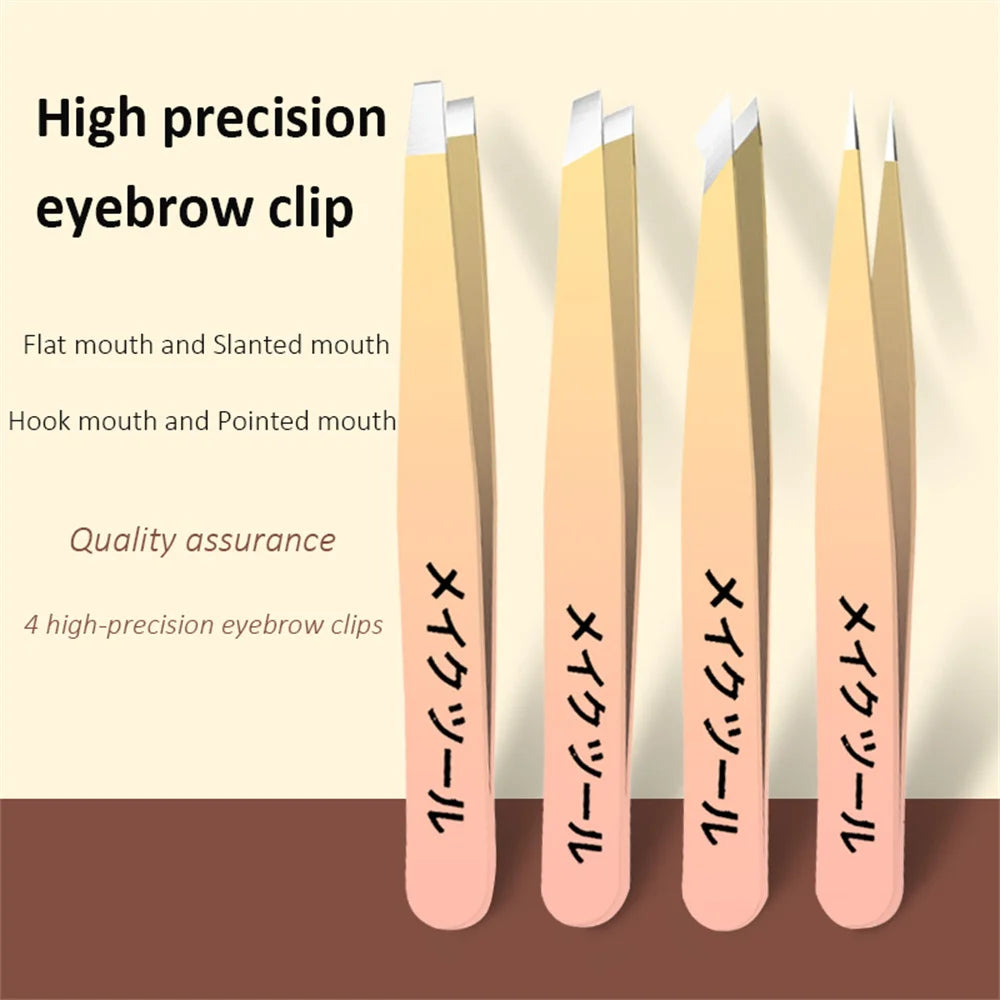 Ouriner Stainless Steel Eyebrow Tweezers Set for Precision Hair Removal - Smarsty