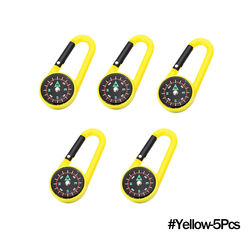 Outdoor Compass Carabiner Mini Camping Keychain Mountaineering Hiking Backpack Buckle with Compass Survival Children Gifts by Smarsty