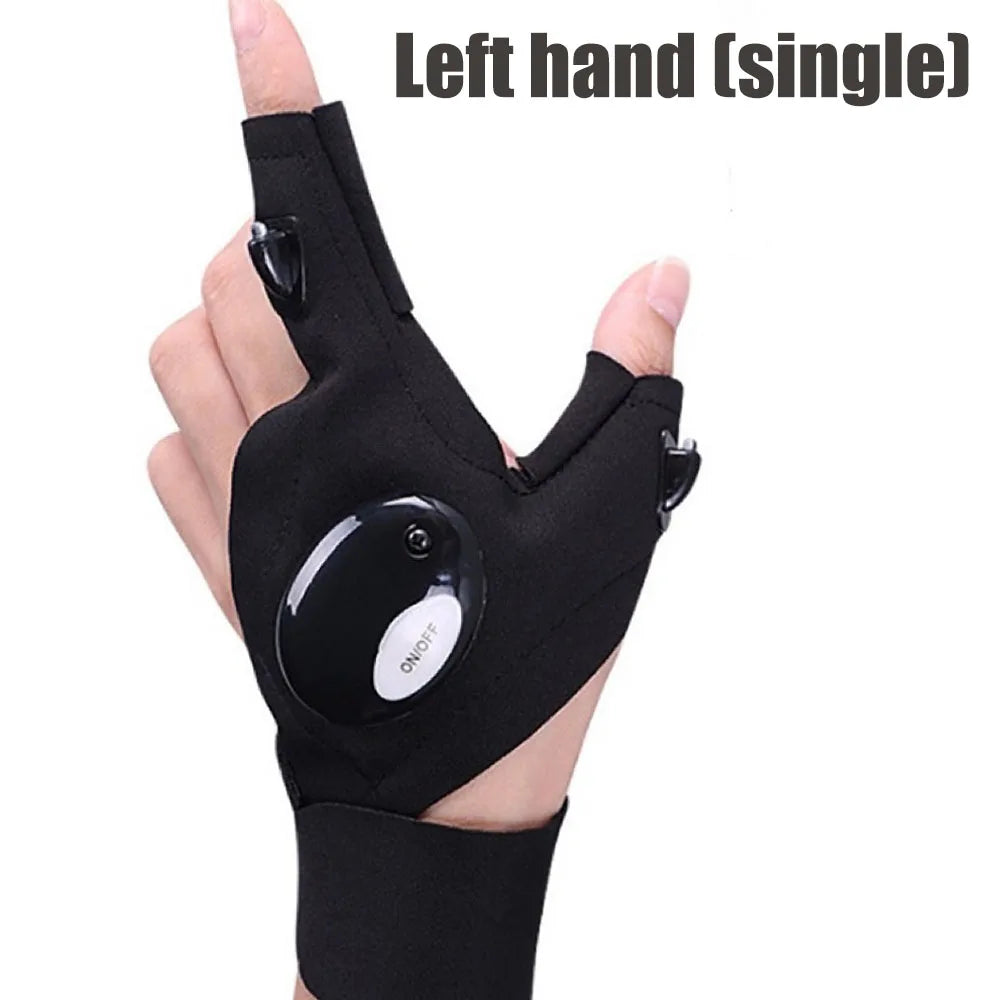 Cycling Gloves With Lights Gloves for Fishing Equipment Accessories Glove With Led Fingerless Light Fingers Mittens Apparel - Smarsty