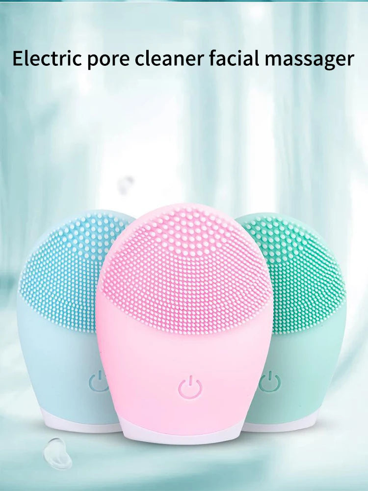 Electric Silicone Facial Cleanser with Vibration Massage - Smarsty