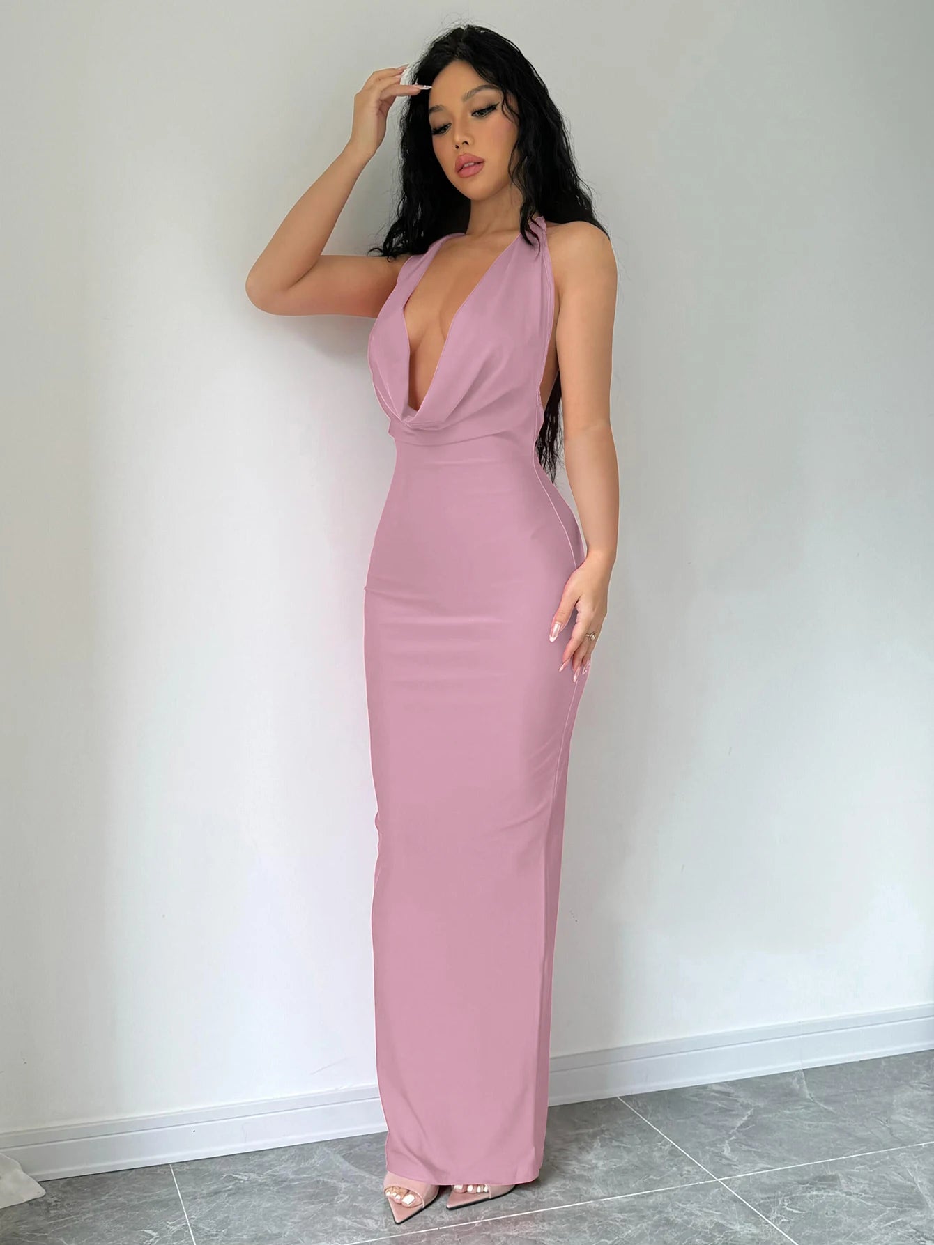 Dulzura Autumn Women Halter Backless Midi Dress For Women Bodycon Sexy Party Elegant Outfits Evening Birthday Clothes Y2K 2024 - Smarsty